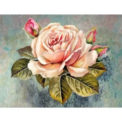 Diamond-Painting-Bild, Rose mit Knospen 1, 35cm x 25cm, inkl. Werkzeug