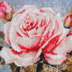 Diamond-Painting-Bild, Rose mit Knospen 1, 35cm x 25cm, inkl. Werkzeug