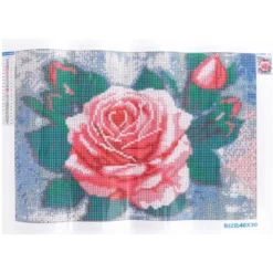 Diamond-Painting-Bild, Rose mit Knospen 2, 35cm x 25cm, inkl. Werkzeug