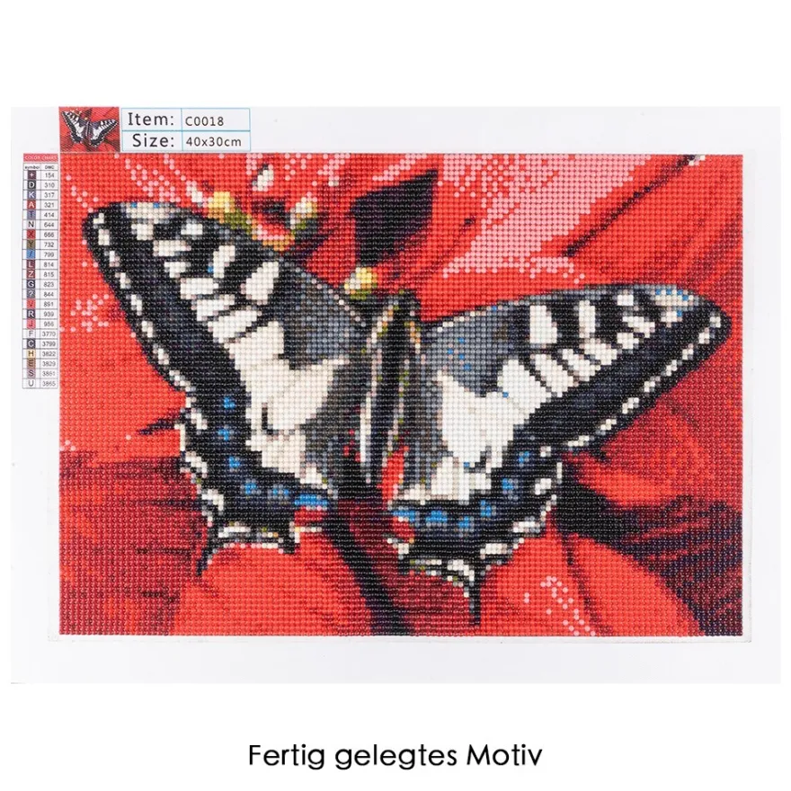 Diamond-Painting-Bild, Schmetterling, 35cm x 25cm, inkl. Werkzeug