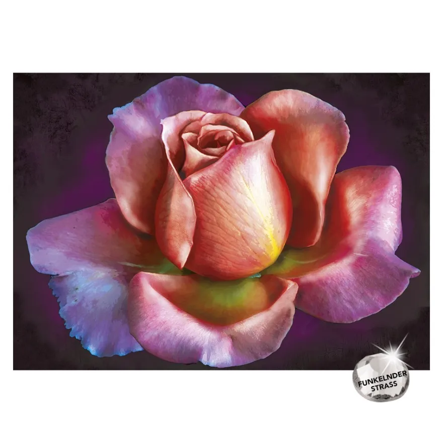 Diamond-Painting-Bild, Strass, Rose 1, 25cm x 35cm, inkl. Werkzeug