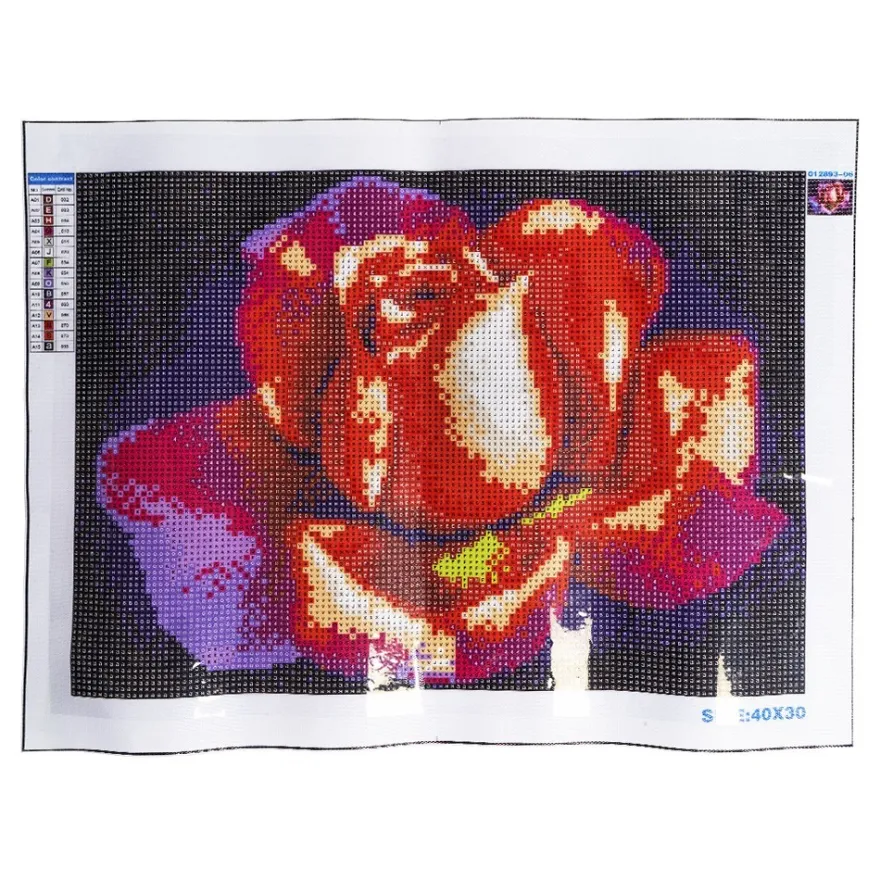 Diamond-Painting-Bild, Strass, Rose 1, 25cm x 35cm, inkl. Werkzeug
