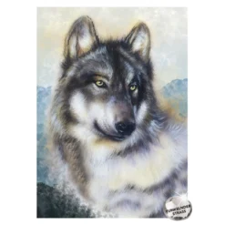 Diamond-Painting-Bild, Strass, Wolf, 25cm x 35cm, inkl. Werkzeug