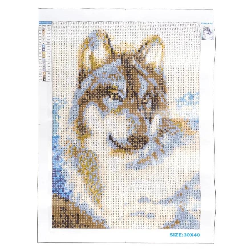 Diamond-Painting-Bild, Strass, Wolf, 25cm x 35cm, inkl. Werkzeug