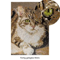 Diamond-Painting-Bild, Strass, Katze 2, 25cm x 35cm, inkl. Werkzeug