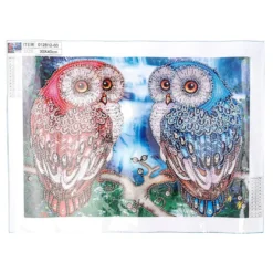 Diamond-Painting-Bild, Strass, Eulen, 35cm x 25cm, inkl. Werkzeug