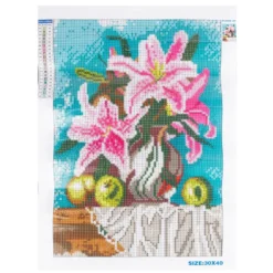 Diamond-Painting-Bild, Vase mit Lilien, 25cm x 35cm, inkl. Werkzeug