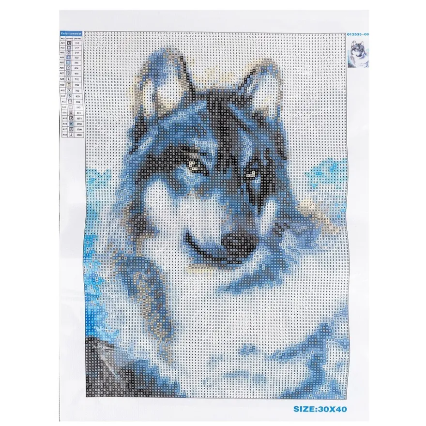 Diamond-Painting-Bild, Wolf, 25cm x 35cm, inkl. Werkzeug