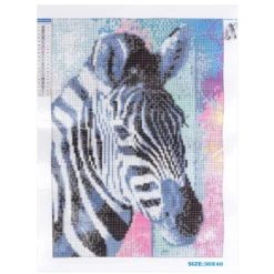 Diamond-Painting-Bild, Zebra, 25cm x 35cm, inkl. Werkzeug