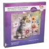 Diamond-Painting-Faltkarte zum Aufstellen, Katze mit Blumen 1, 370g/m², inkl. Umschlag & Werkzeug