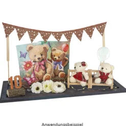 Diamond-Painting-Faltkarte zum Aufstellen, Teddybären, 370g/m², inkl. Umschlag & Werkzeug