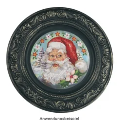 Diamond-Painting-Fensterbild, Weihnachtsmann, Ø18,3cm, inkl. Zubehör
