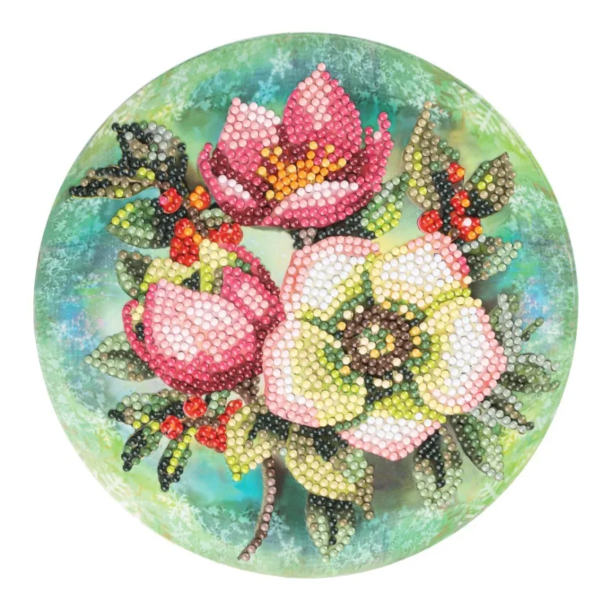 Diamond-Painting-Fensterbild, Christrosen, Ø18,3cm, inkl. Zubehör