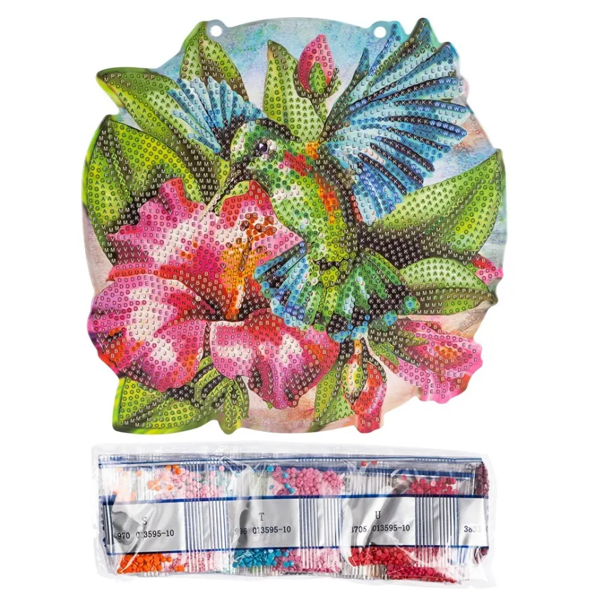 Diamond-Painting-Fensterbild, Kolibri, 19,7cm, doppelseitig