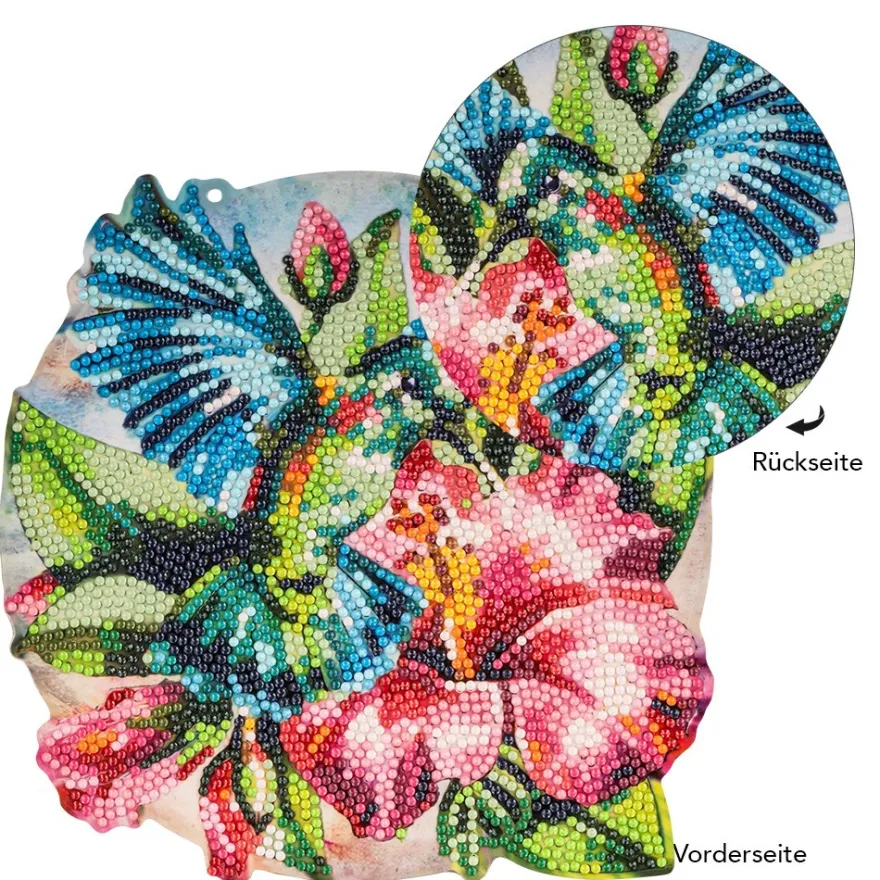 Diamond-Painting-Fensterbild, Kolibri, 19,7cm, doppelseitig