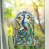 Diamond-Painting-Fensterbild, Glaskunst-Optik XL, Pfau, 24,2cm x 35,6cm, 500µ