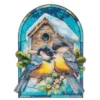 Diamond-Painting-Fensterbild, Glaskunst-Optik XL, Meisen am Vogelhaus, 27,3cm x 35,5cm, 500µ