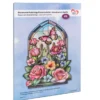 Diamond-Painting-Fensterbild, Glaskunst-Optik XL, Rosen mit Schmetterling, 24,1cm x 35,6cm, 500µ