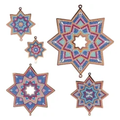 Diamond-Painting-Fensterbilder Sterne, Modern 1, versch. Größen, doppelseitig, 5 Stück
