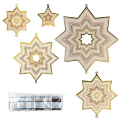 Diamond-Painting-Fensterbilder Sterne, Klassik 2, versch. Größen, doppelseitig, 5 Stück