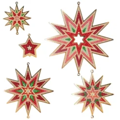 Diamond-Painting-Fensterbilder Sterne, Klassik 1, versch. Größen, doppelseitig, 5 Stück