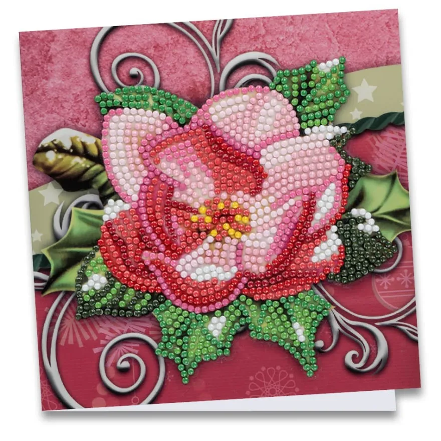 Diamond-Painting-Grußkarte, Christrose, 16cm x 16cm, inkl. Zubehör