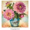 Diamond-Painting-Grußkarte, Dahlien in Vase, 16cm x 16cm, inkl. Zubehör