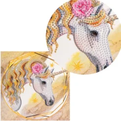Diamond-Painting-Grußkarte, Einhorn, 16cm x 16cm, inkl. Zubehör