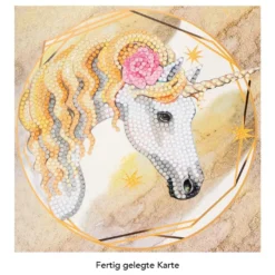Diamond-Painting-Grußkarte, Einhorn, 16cm x 16cm, inkl. Zubehör
