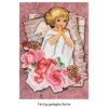 Diamond-Painting-Grußkarte, Engel mit Rosen, 11,5cm x 16,5cm, inkl. Zubehör