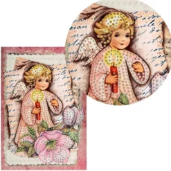 Diamond-Painting-Grußkarte, Engel mit Christrose, 11,5cm x 16,5cm, inkl. Zubehör