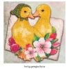 Diamond-Painting-Grußkarte, Entenküken mit roséfarbene Blüten, 16cm x 16cm, inkl. Zubehör