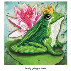 Diamond-Painting-Grußkarte, Froschkönig, 16cm x 16cm, inkl. Zubehör