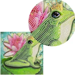 Diamond-Painting-Grußkarte, Froschkönig, 16cm x 16cm, inkl. Zubehör