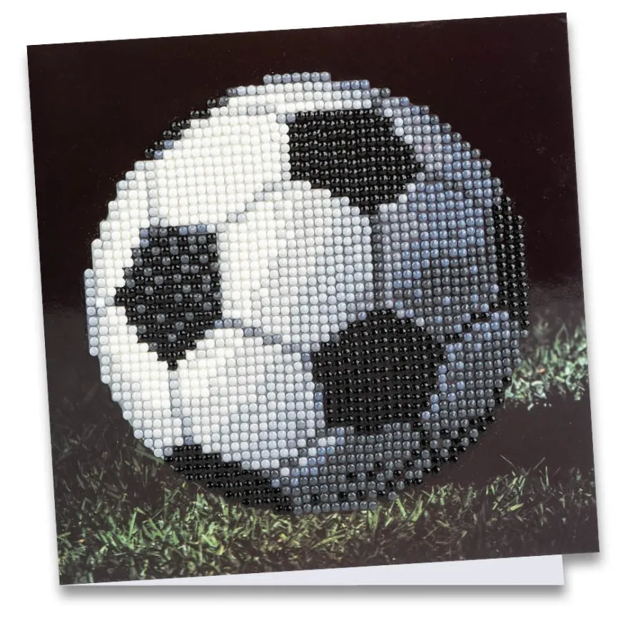 Diamond-Painting-Grußkarte, Fußball, 16cm x 16cm, inkl. Zubehör