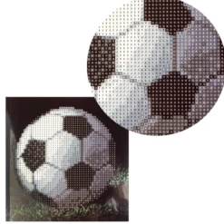 Diamond-Painting-Grußkarte, Fußball, 16cm x 16cm, inkl. Zubehör