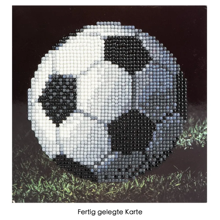 Diamond-Painting-Grußkarte, Fußball, 16cm x 16cm, inkl. Zubehör