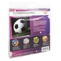 Diamond-Painting-Grußkarte, Fußball, 16cm x 16cm, inkl. Zubehör