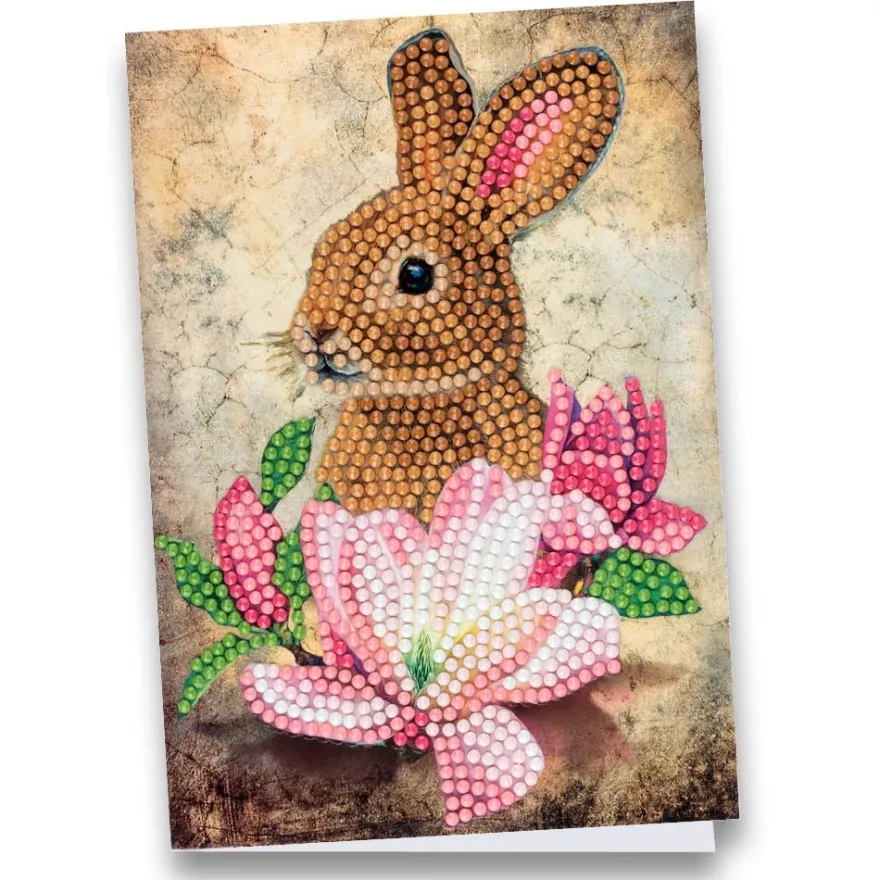 Diamond-Painting-Grußkarte, Hase 1, 11,5cm x 16,5cm, inkl. Zubehör