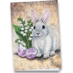 Diamond-Painting-Grußkarte, Hase 3, 11,5cm x 16,5cm, inkl. Zubehör