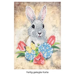 Diamond-Painting-Grußkarte, Hase 2, 11,5cm x 16,5cm, inkl. Zubehör