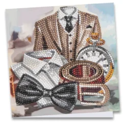 Diamond-Painting-Grußkarte, Herrenausstattung, 16cm x 16cm, inkl. Zubehör