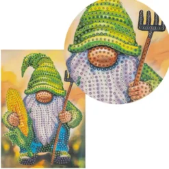 Diamond-Painting-Grußkarte, Herbstwichtel, 11,5cm x 16,5cm, inkl. Zubehör