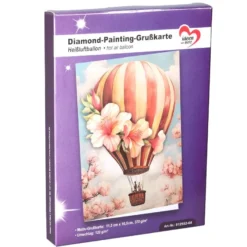 Diamond-Painting-Grußkarte, Heißluftballon, 11,5cm x 16,5cm, inkl. Zubehör