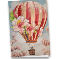 Diamond-Painting-Grußkarte, Heißluftballon, 11,5cm x 16,5cm, inkl. Zubehör