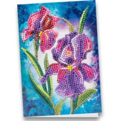 Diamond-Painting-Grußkarte, Iris, 11,5cm x 16,5cm, inkl. Zubehör