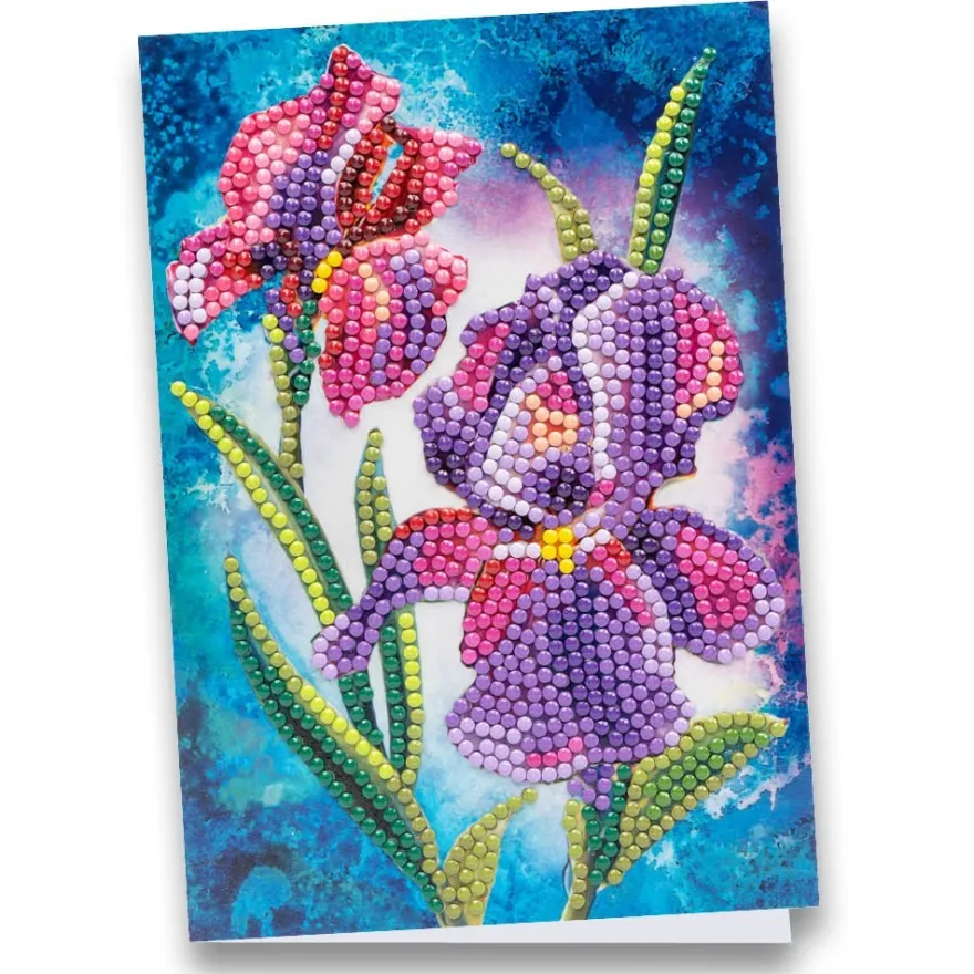 Diamond-Painting-Grußkarte, Iris, 11,5cm x 16,5cm, inkl. Zubehör