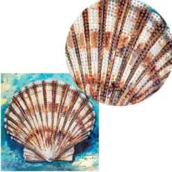 Diamond-Painting-Grußkarte, Jakobsmuschel, 16cm x 16cm, inkl. Zubehör