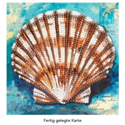Diamond-Painting-Grußkarte, Jakobsmuschel, 16cm x 16cm, inkl. Zubehör
