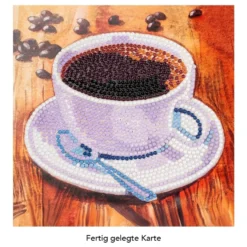 Diamond-Painting-Grußkarte, Kaffeetasse, 16cm x 16cm, inkl. Zubehör